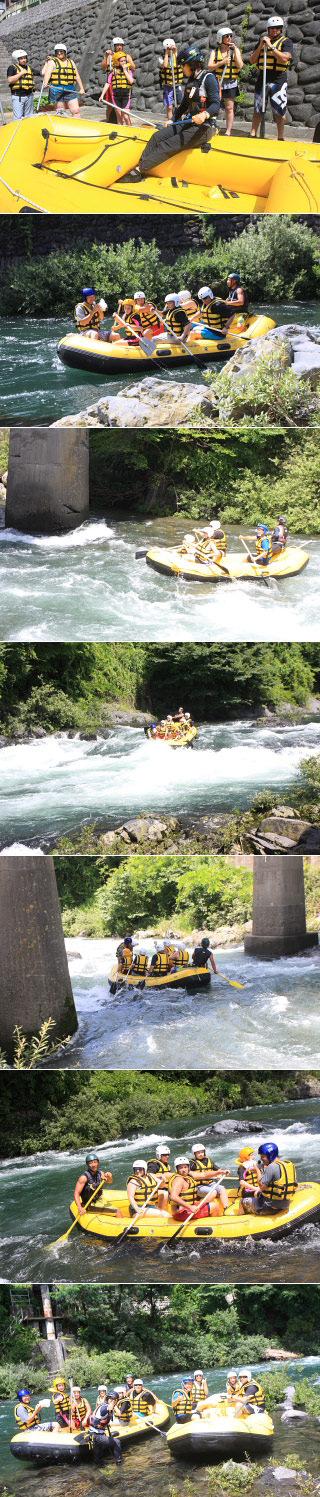 Arung jeram di Sungai Kiso